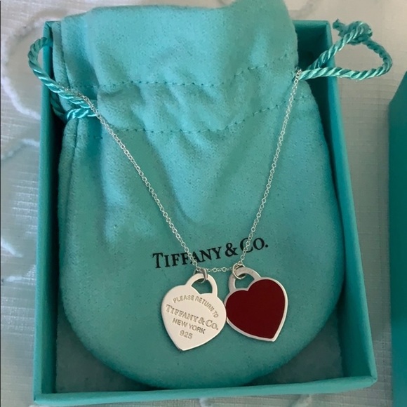 tiffany and co red heart necklace Off 